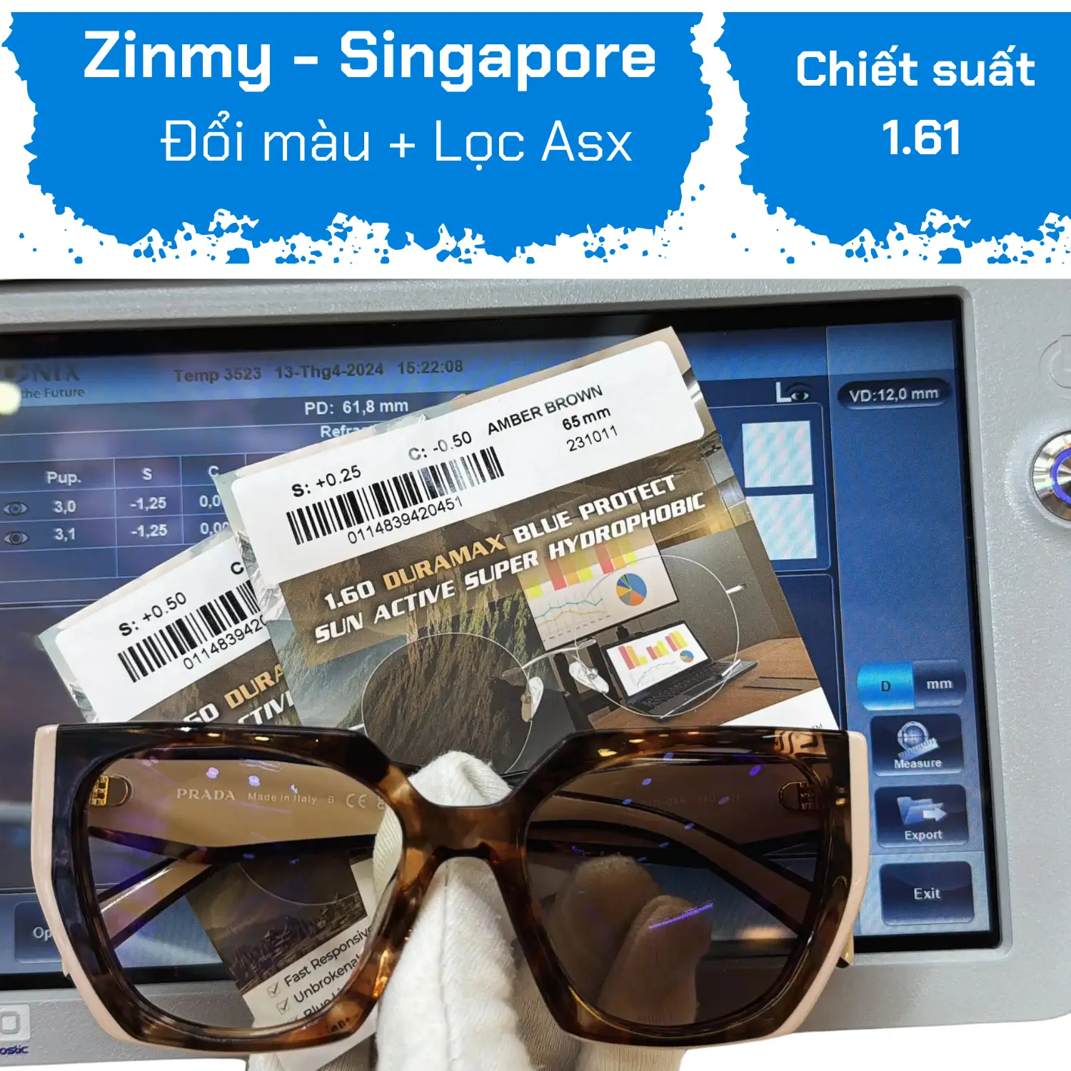 Tròng Đổi Màu Hổ Phách Chống Asx Zinmy 1.60 Hạn Chế Vỡ Tối Ưu